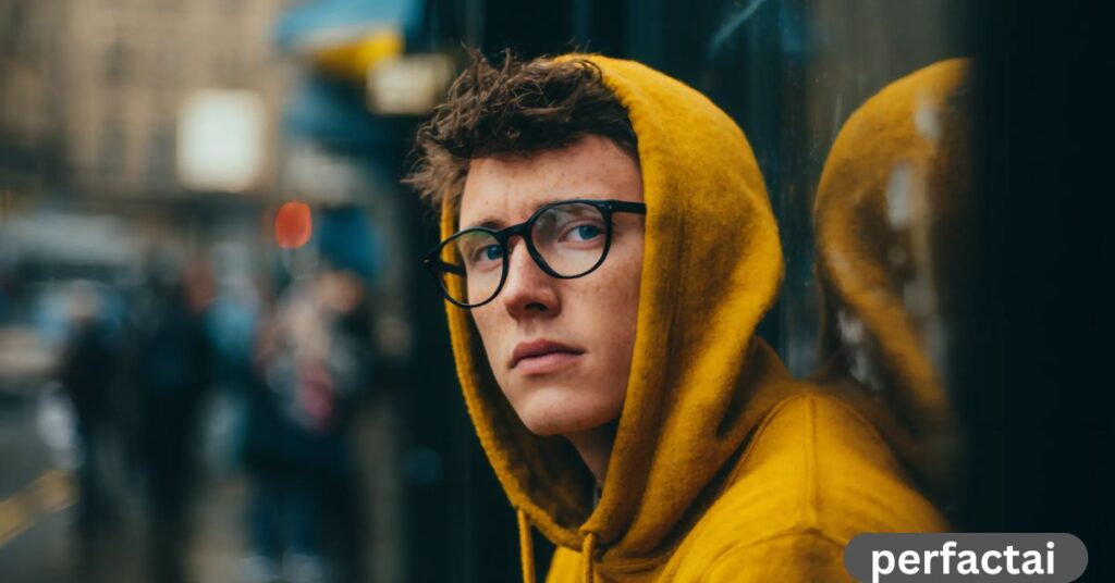 Just a random guy chilling inside a café — caught in a candid moment