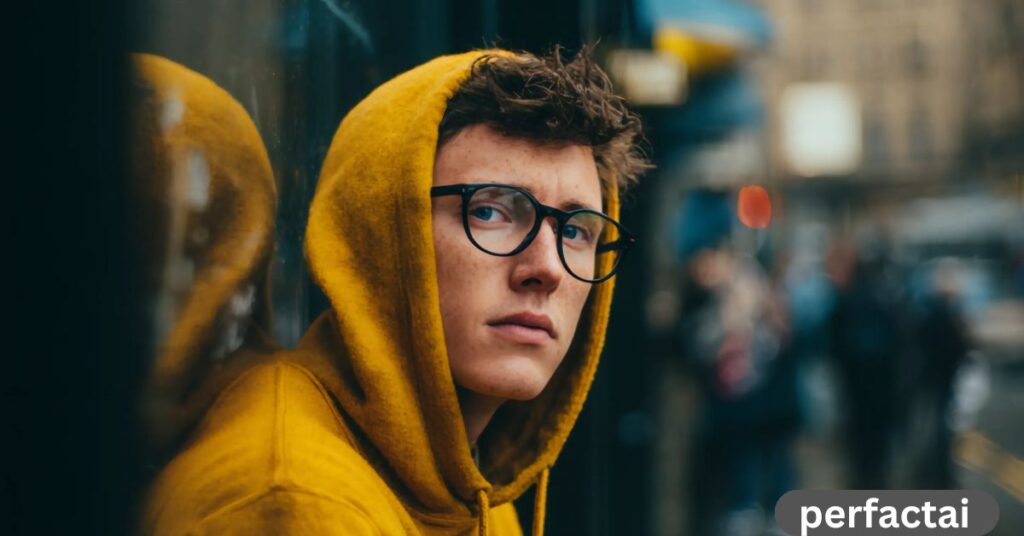 Just a random guy chilling inside a café — caught in a candid moment